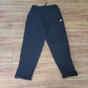 Adidas Boys Black 3 Stripes Joggers